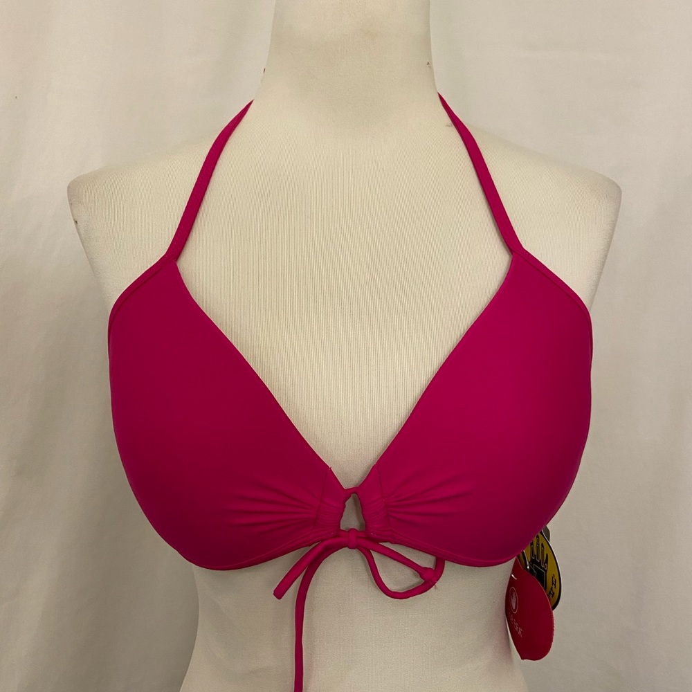 BODY GLOVE Swim Halter Top with Padding (see hearts on photo); Color: Azalea